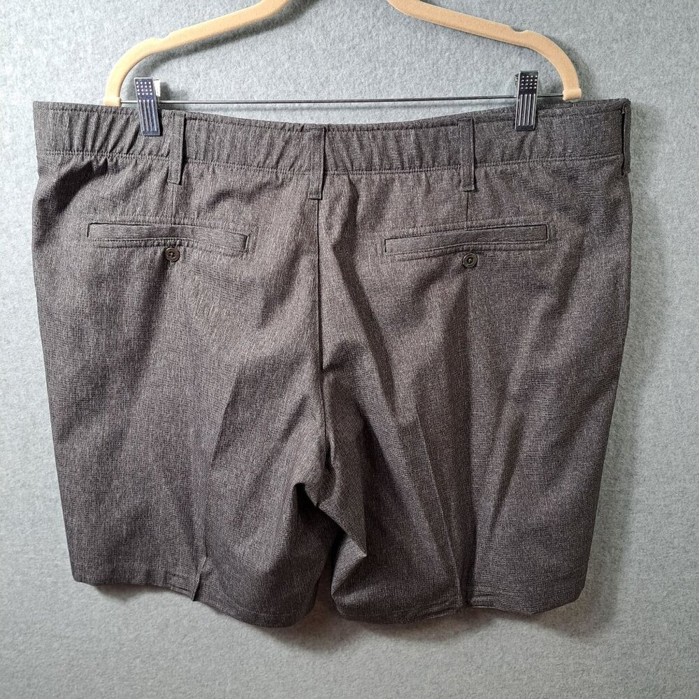 SwissTech Mens 42 Shorts Flat Front Gray Poly Elastic Waistband Pockets Stretch - Picture 14 of 15